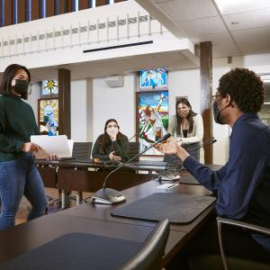 Student members of the EDI Working Group with the Director, Student Affairs